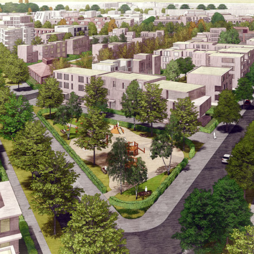 © Bild: Aurelis Real Estate Service GmbH Modellbild des neuen Stadtquartiers Lichtenreuth an der Brunecker Straße. © Bild: Aurelis Real Estate Service GmbH