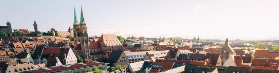 Blick auf den Augustinerhof in Nürnberg.