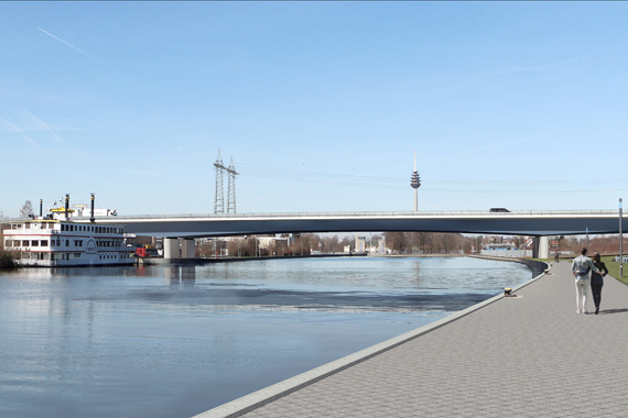 Visualisierung der Hafenbrücke Frankenschnellweg.
