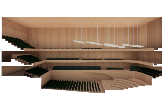 Geplanter Konzertsaal des neuen Konzerthauses.