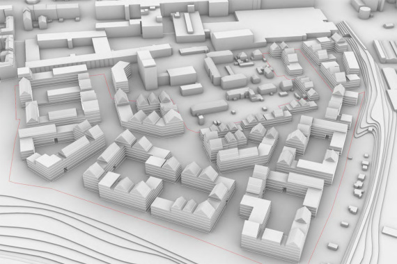 3D-Ansicht des Rahmenplans für das AEG-Nordareal.