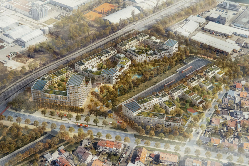 Sandäcker Quartier Luftbild, Bild © Schellenberg und Bäumler Architekten GmbH, Dresden
