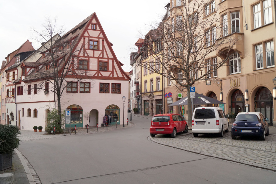 Blick in die Irrerstraße vom Weinmarkt aus., Bild © Verkehrsplanungsamt / Stadt Nürnberg