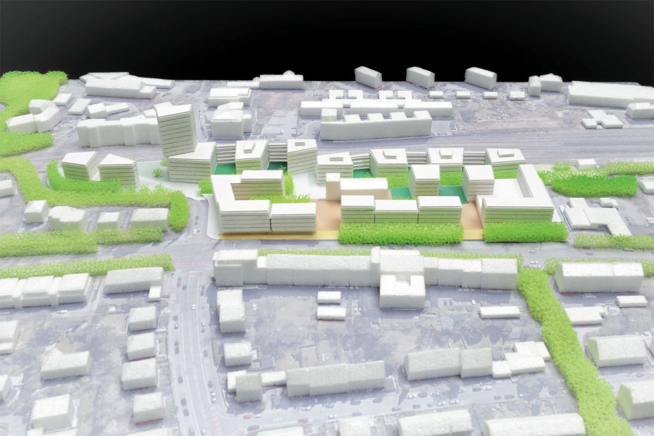 Modellbild des Branntweinareals von Norden aus gesehen., Bild © MORPHO-LOGIC Architektur + Stadtplanung