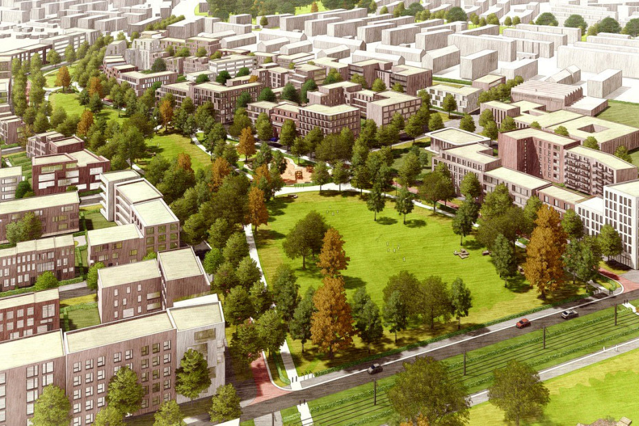 Stadtquartier Brunecker Straße Modellbild, Bild © West 8 Urban Design & Landscape / Aurelis Real Estate