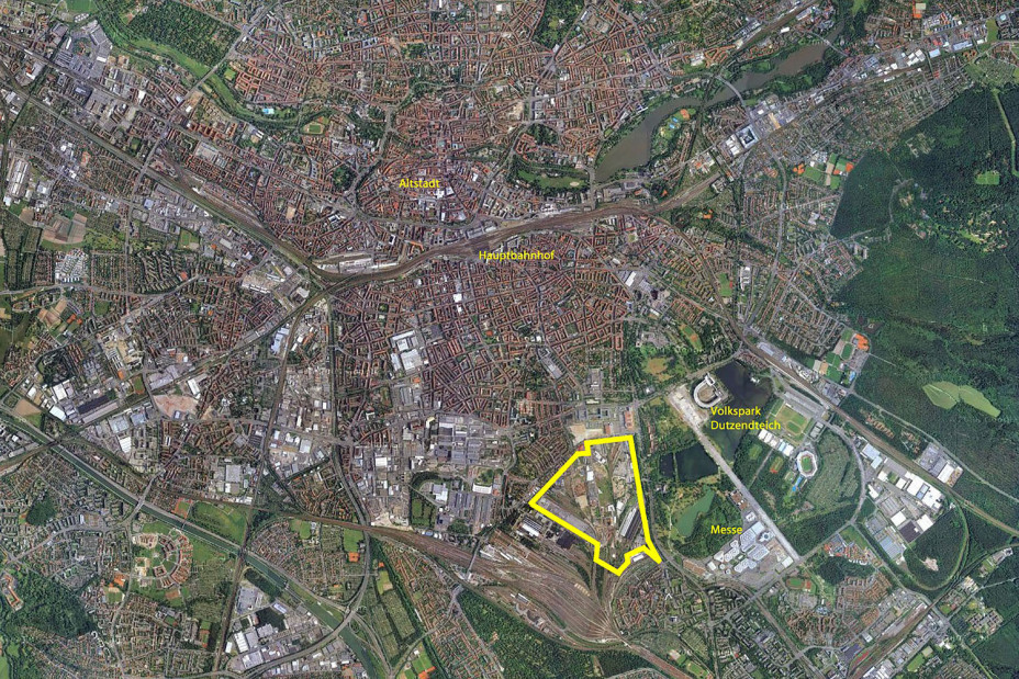 Lage des neuen Stadtquartiers Lichtenreuth an der Brunecker Straße., Bild © Stadt Nürnberg