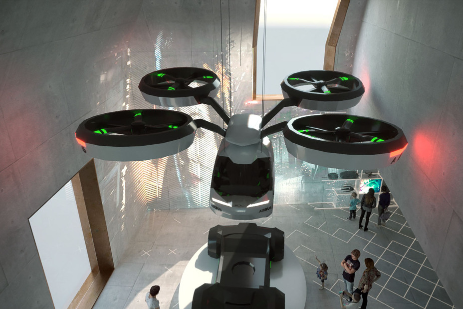 Visualisierung des Themenfelds Urbanes Leben im Zukunftsmuseum., Bild © Atelier Brückner GmbH / Deutsches Museum