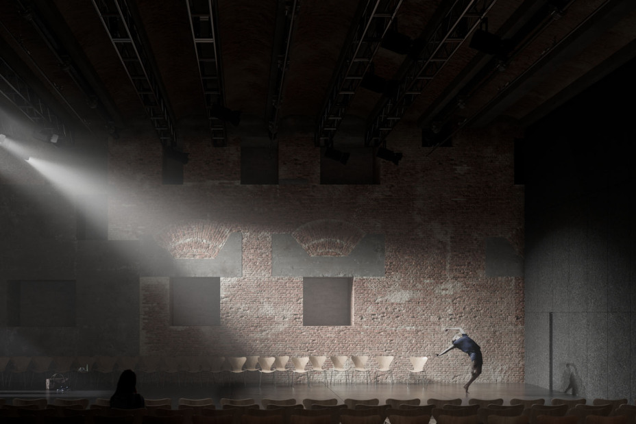 Visualisierung: Kongresshalle Performanceraum, Bild © Georg Reisch GmbH & Co.KG und LRO GmbH & Co.KG.