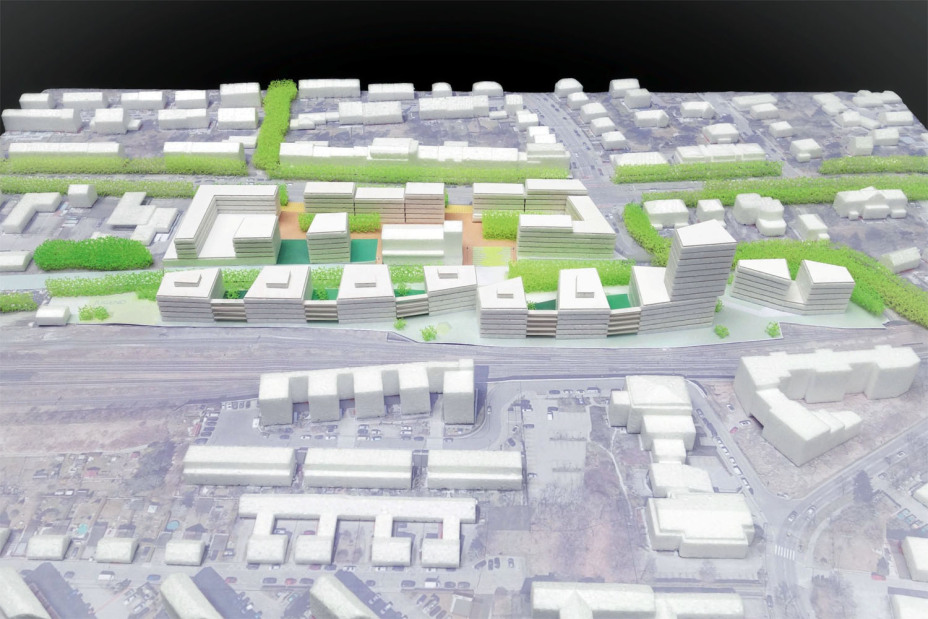 Modellbild des Branntweinareals von Süden aus gesehen., Bild © MORPHO-LOGIC Architektur + Stadtplanung