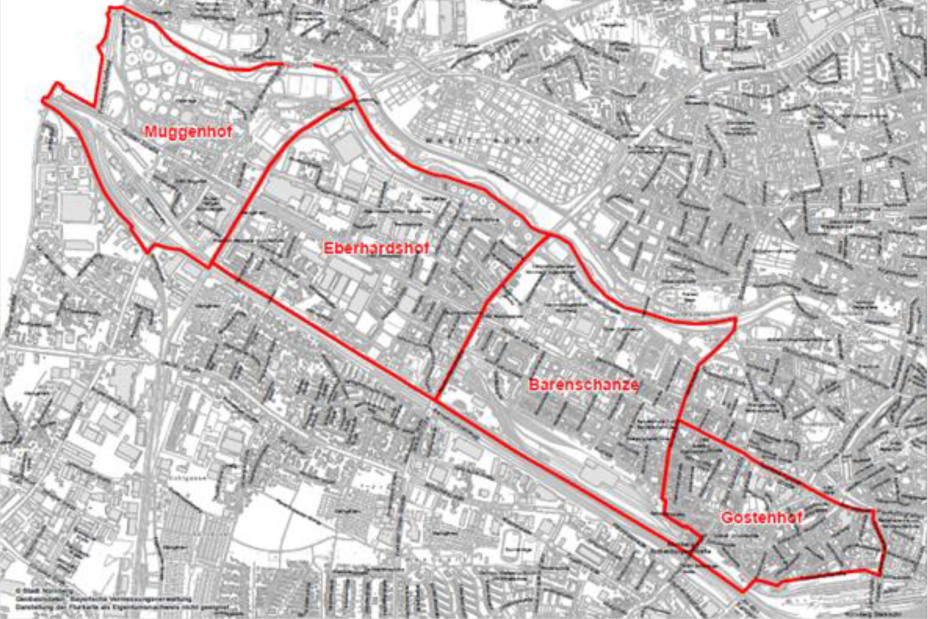 Projektgebiete in der Weststadt., Bild © Stadt Nürnberg