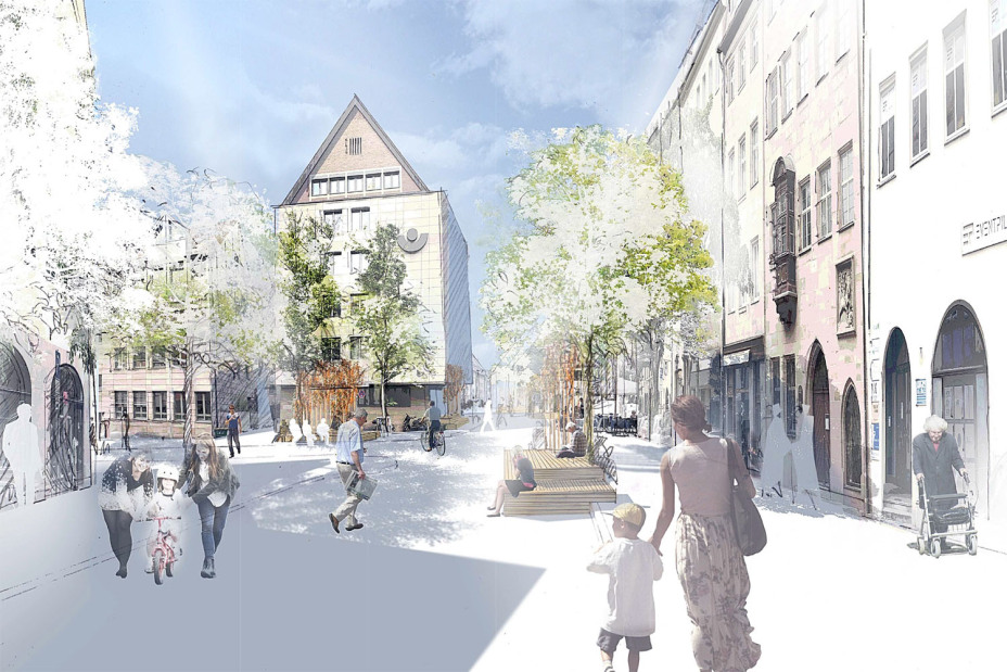 Weinmarkt Entwurf Ansicht, Bild © Verkehrplanungsamt / Stadt Nürnberg