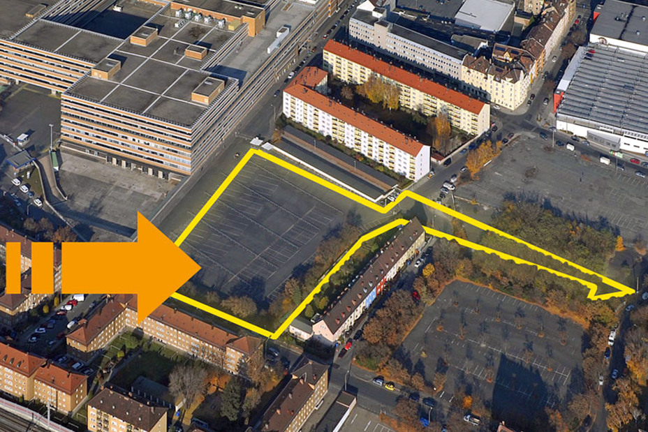 Lage der geplanten Parkfläche in Eberhardshof., Bild © Stadt Nürnberg
