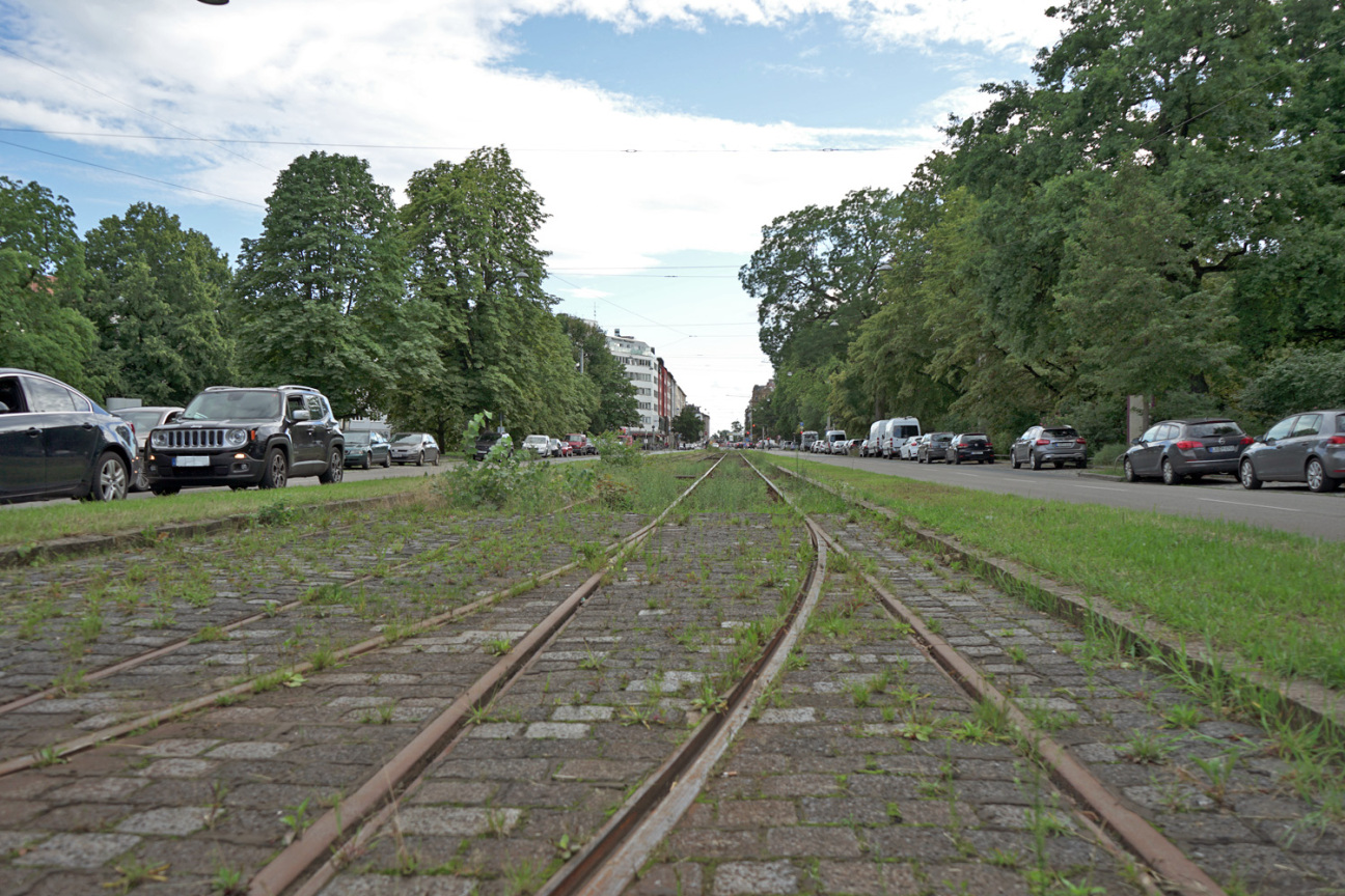 Straßenbahngleise in der Bayreuther Straße am Berliner Platz, Bild © Johannes Barthel / Stadt Nürnberg