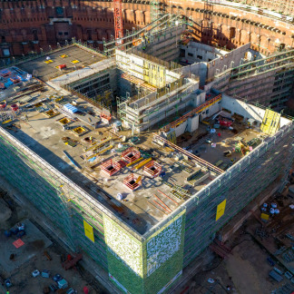 ( Bild: Hanna Quitterer / Stadt Nürnberg ) Blick aus der Vogelperspektive auf den Ergänzungsbau.