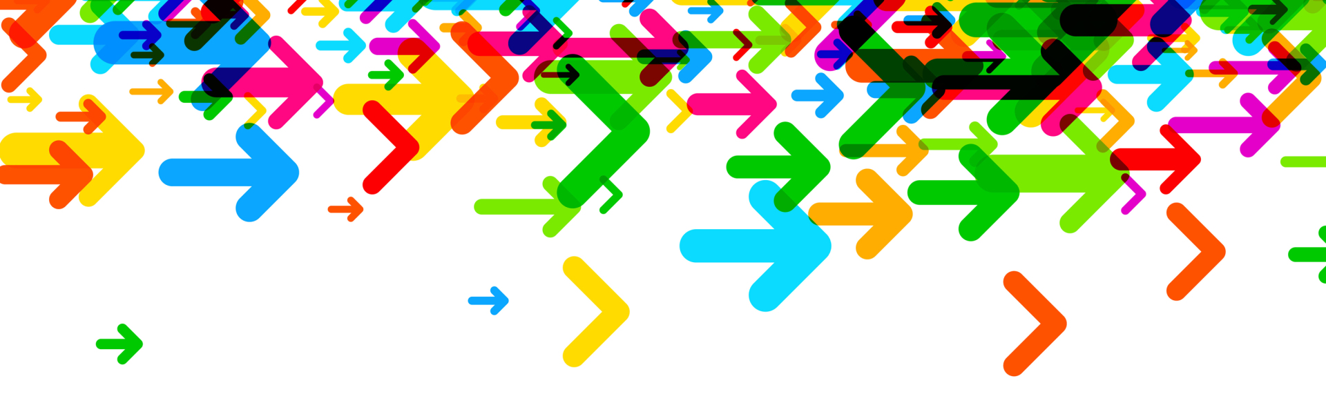 viele bunte Pfeile in allen möglichen Farben