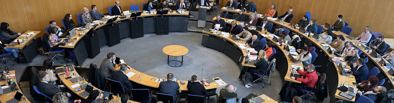 Blick in das Plenum des Nürnberger Stadtrats während der Haushaltssitzung 2025 am 21.11.2024