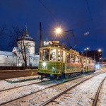 Glühweinfahrt mit der historischen Straßenbahn.