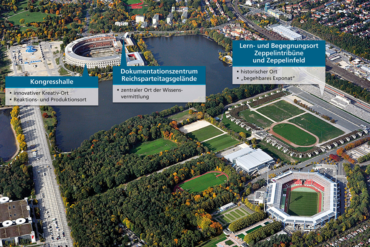 Laufaufnahme des ehemaligen Reichsparteitagsgeländes, Bild © Julia Kraus / Stadtarchiv Nürnberg
